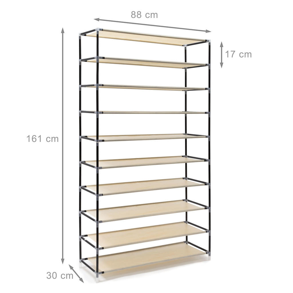 Thumbnail - Relaxdays Schuhschrank, Beige, Textil, Metall, Kunststoff, 88x161x30 cm, Schlafzimmer, Kleiderschränke, Stoffschrank