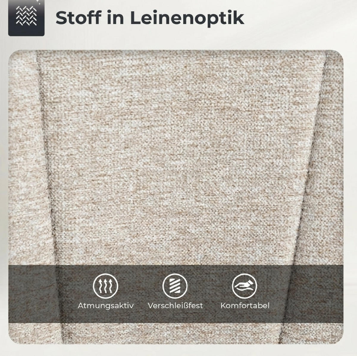 BARHOCKER 2er-Set drehbar höhenverstellbar mit Armlehnen und Rückenlehne - Beige, Textil (46/103/53.5cm) - MIVRAY