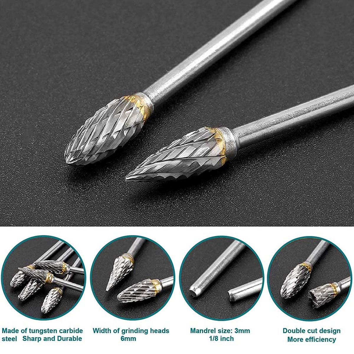 BIT-SATZ，ROTATIONSFEILE - Silberfarben, Metall (0.6/0.6/5cm) - LIBRATON