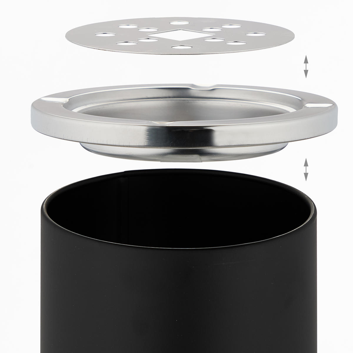 STANDASCHENBECHER - Schwarz, Kunststoff/Metall (15.5cm) - Relaxdays