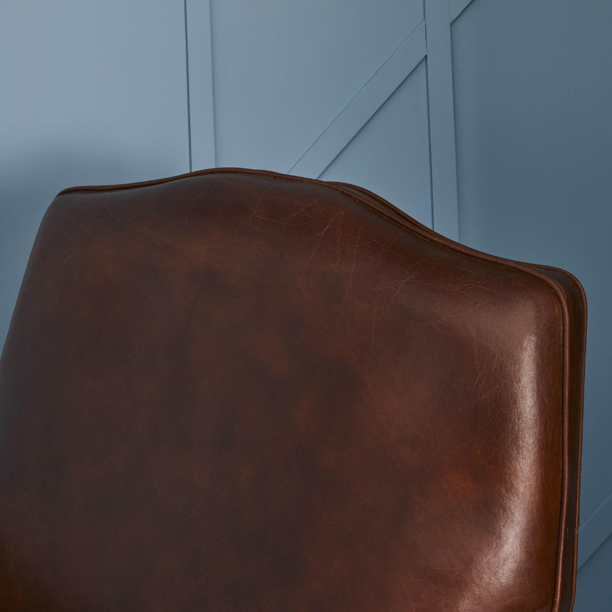 CHESTERFIELD-STIL Sessel aus braunem Vollnarbenleder Moustache - Braun, Textil (83/82/86cm) - Signature