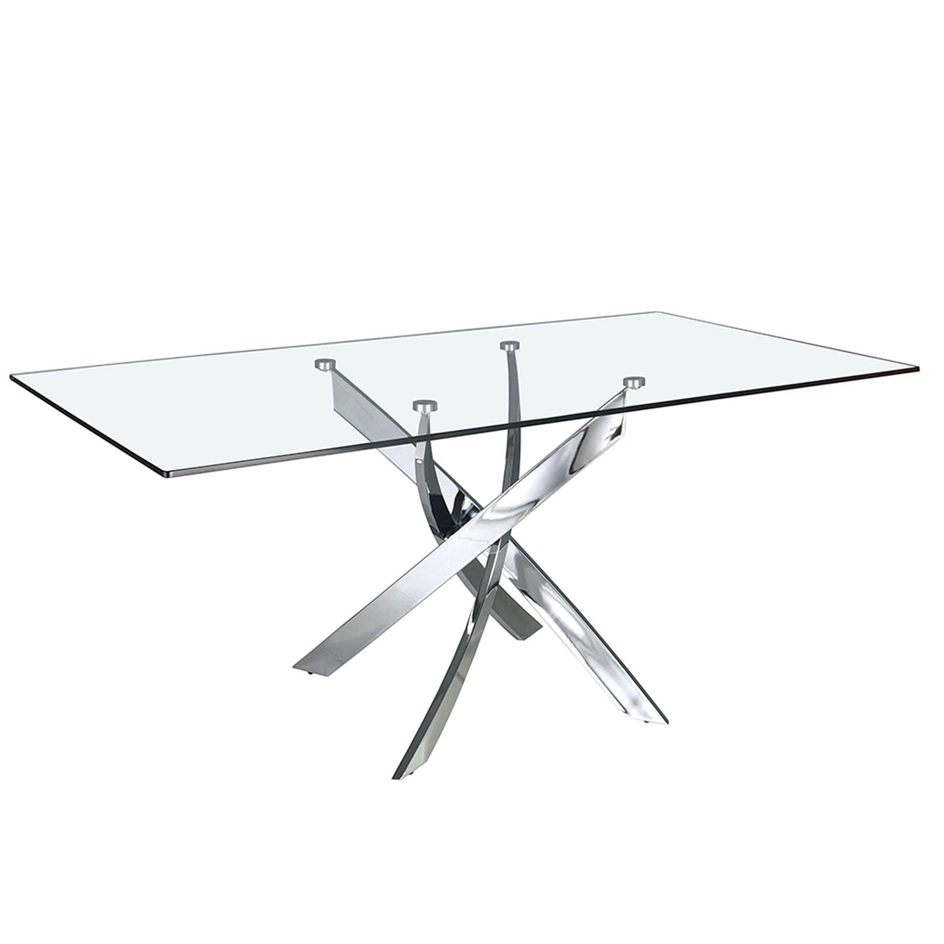 Angel Cerda Esstisch Transparent, Edelstahl 160x75x95 cm