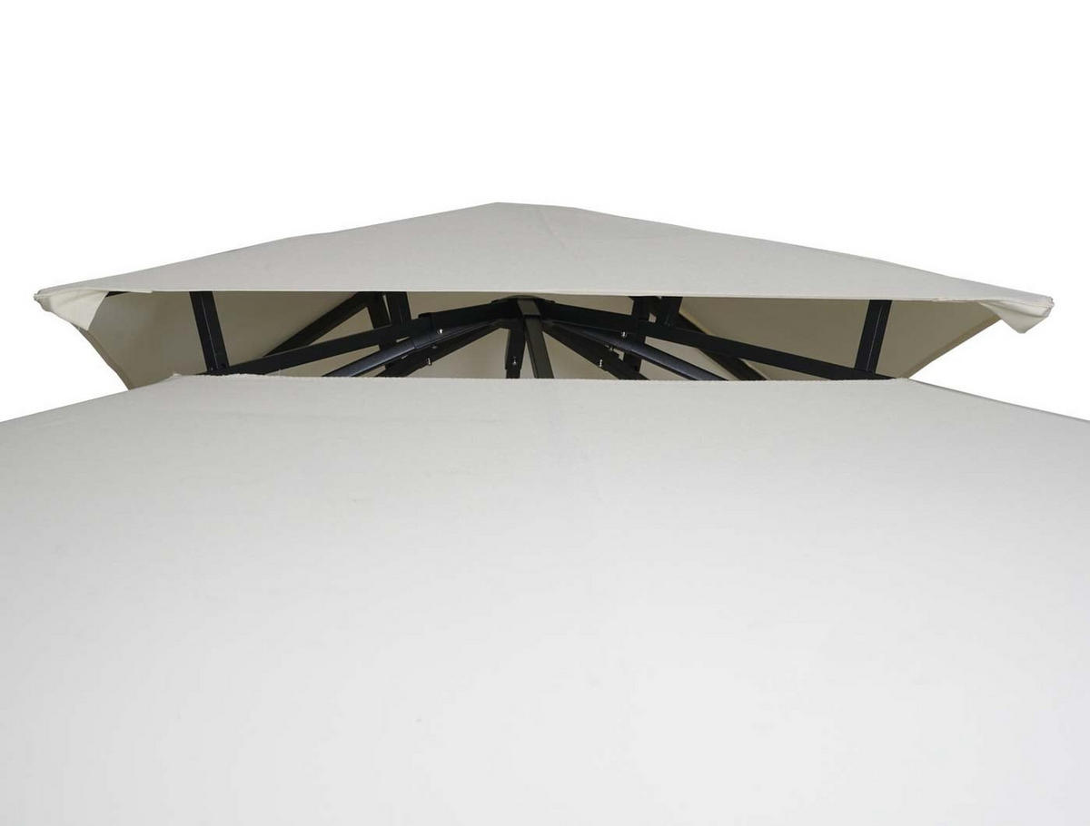 PERGOLA 275x490x250cm Creme-Beige bewegliche Seitenwand - Creme, Metall (490/275/250cm) - BERLINLODGE