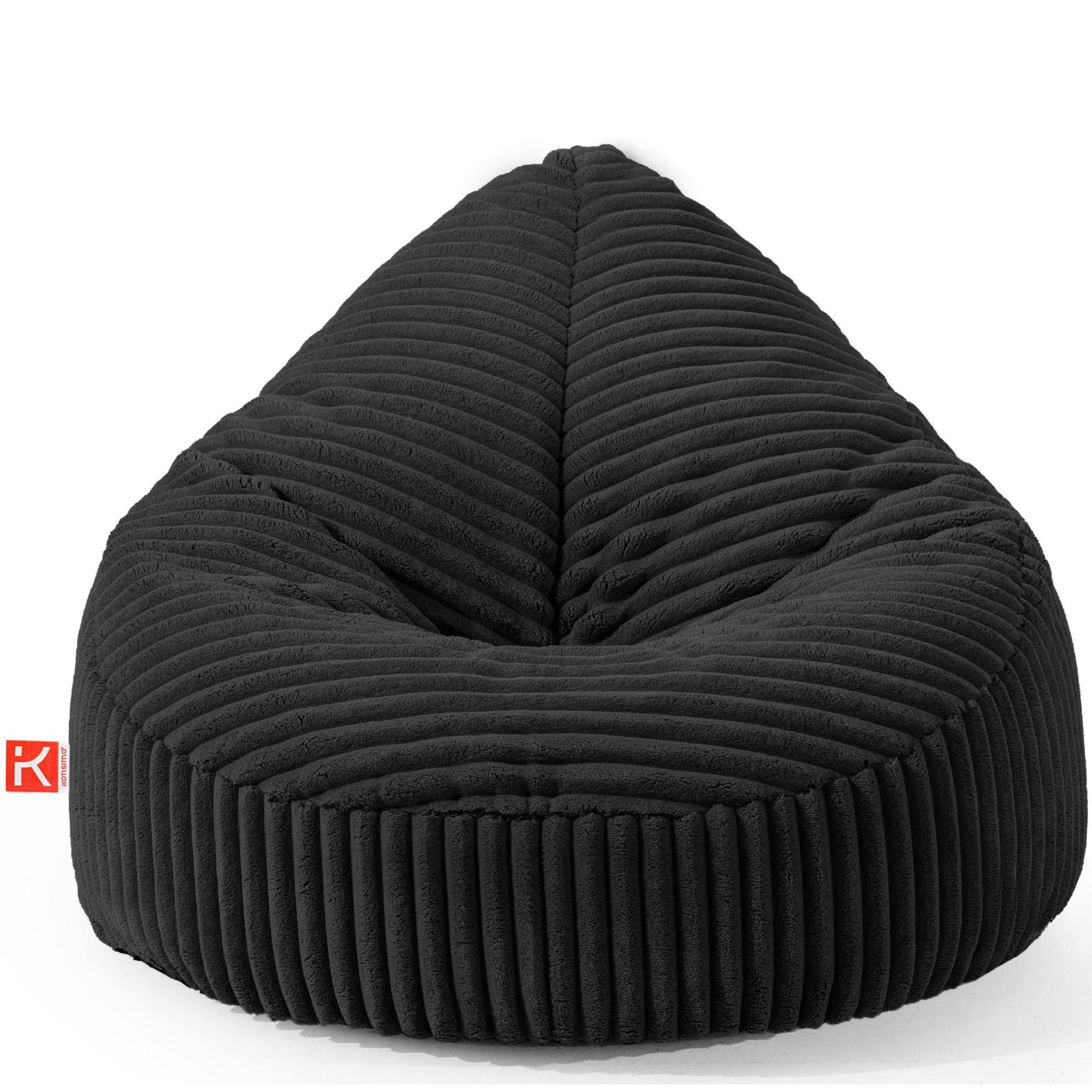 SITZSACK COSMO II aus Kordstoff, Schwarz - Schwarz, Textil (85/80/85cm) - KONSIMO®