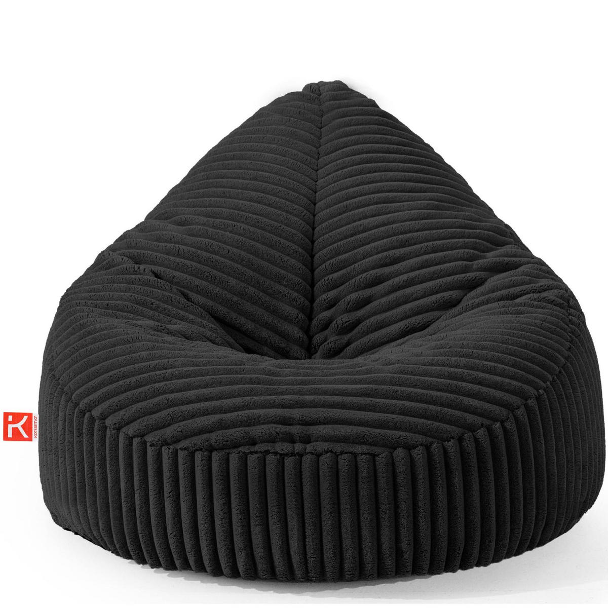 SITZSACK COSMO II aus Kordstoff, Schwarz - Schwarz, Textil (85/80/85cm) - KONSIMO®