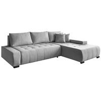 ECKSCHLAFSOFA Draco L Hellgrau - Hellgrau/Schwarz, Textil/Metall (268/183cm) - Beautysofa