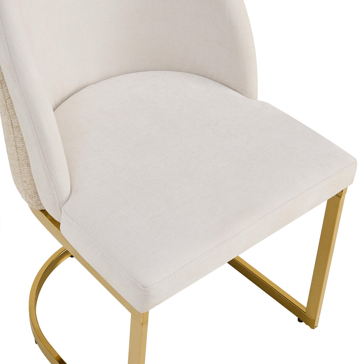 STUHL-SET DE-35875 2 Stück mit Goldbeinen Beige - Beige, Metall (52/85/59cm) - ComfortXL