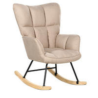 SCHAUKELSESSEL Beige Oulu - Hellbraun/Beige, Textil (71/104/83cm) - Beliani