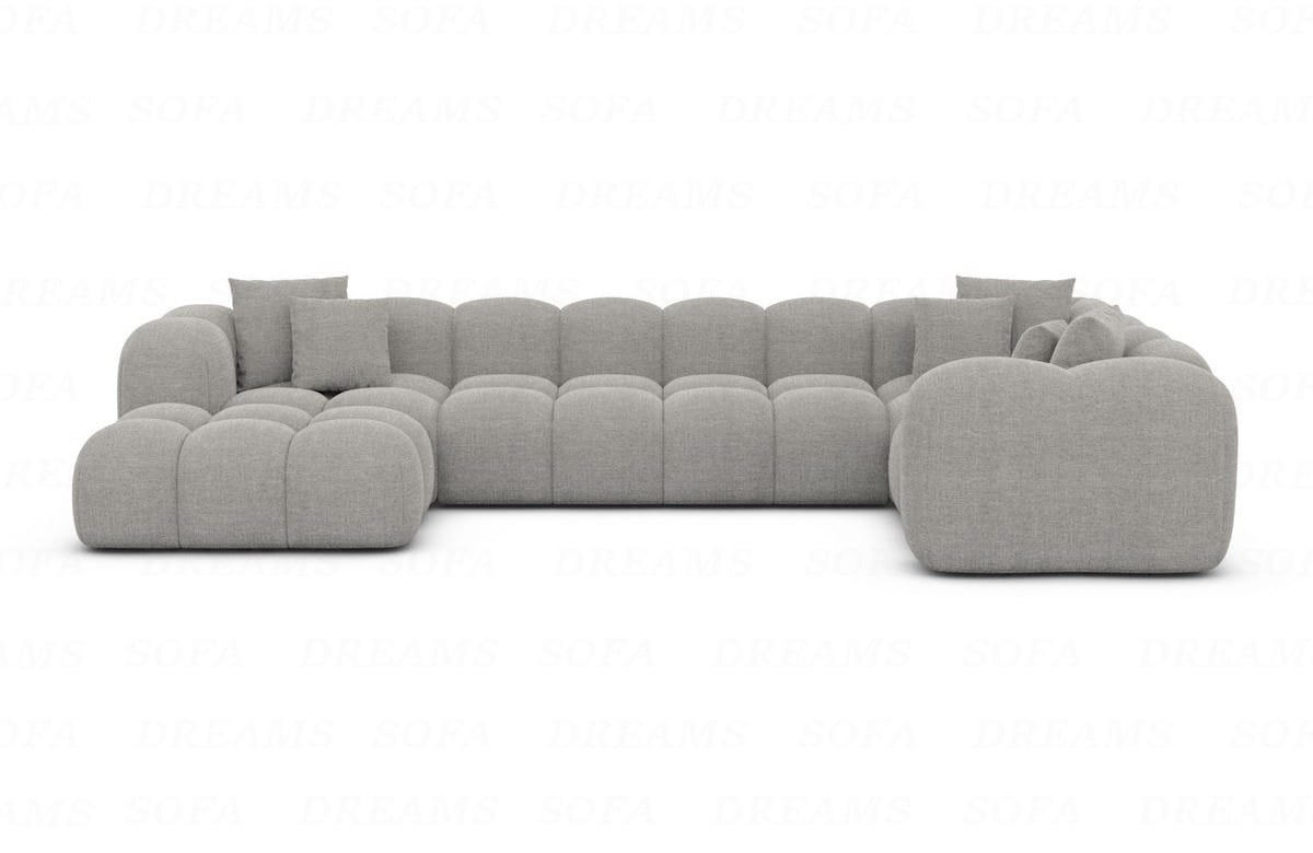 WOHNLANDSCHAFT Cloud Hellgrau Strukturstoff - Hellgrau, Kunststoff (314/72/184cm)
