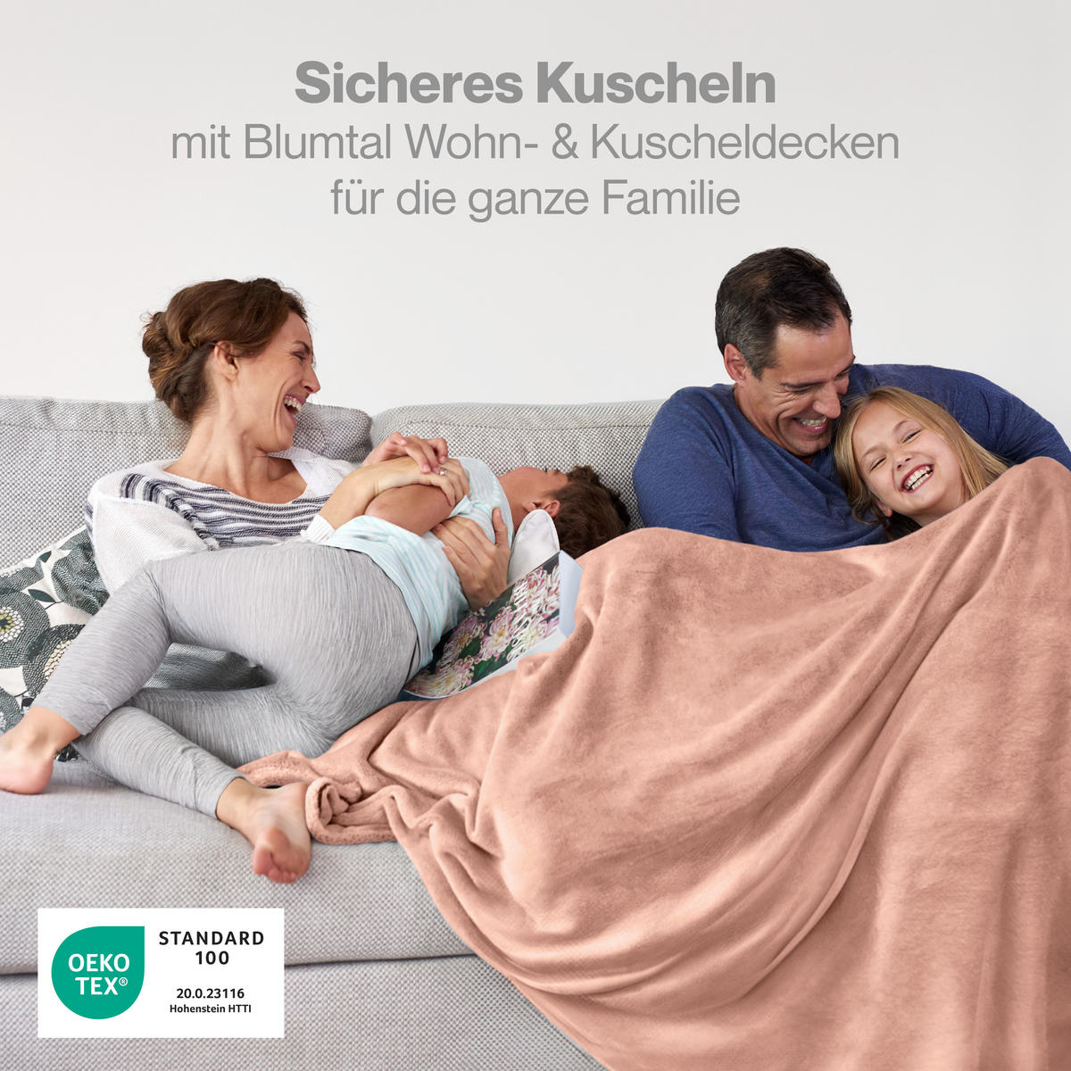 KUSCHELDECKE Anton 130/150 cm, Hellrosa - Hellrosa, Textil (130/150cm) - Blumtal