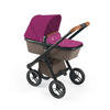 KOMBI-KINDERWAGEN Puro Urban 2 in1 inkl. Regenschutz und Wickeltasche - Blau/Beere, Holz/Kunststoff (61/94/123cm) - Cam il Mondo del Bambino S.p.A.