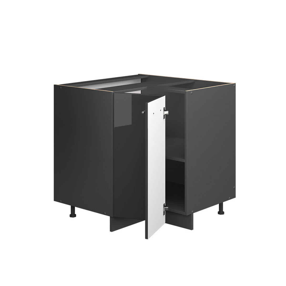 ROHOVÁ SKŘÍŇKA Fame-Line Antracitový vysoký lesk - antracitová/vysoce lesklá černá, kompozitní dřevo (80.5/82/60cm) - Vicco