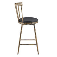 BARHOCKER im Windsor-Stil mit Kunstledersitz Schwarz/Braun - Multicolor, Metall (39/96/39cm) - MIVRAY