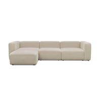 SOFA modular Cubo 4-Sitzer inkl. Hocker - Beige, Textil (314/201cm) - Mokebo