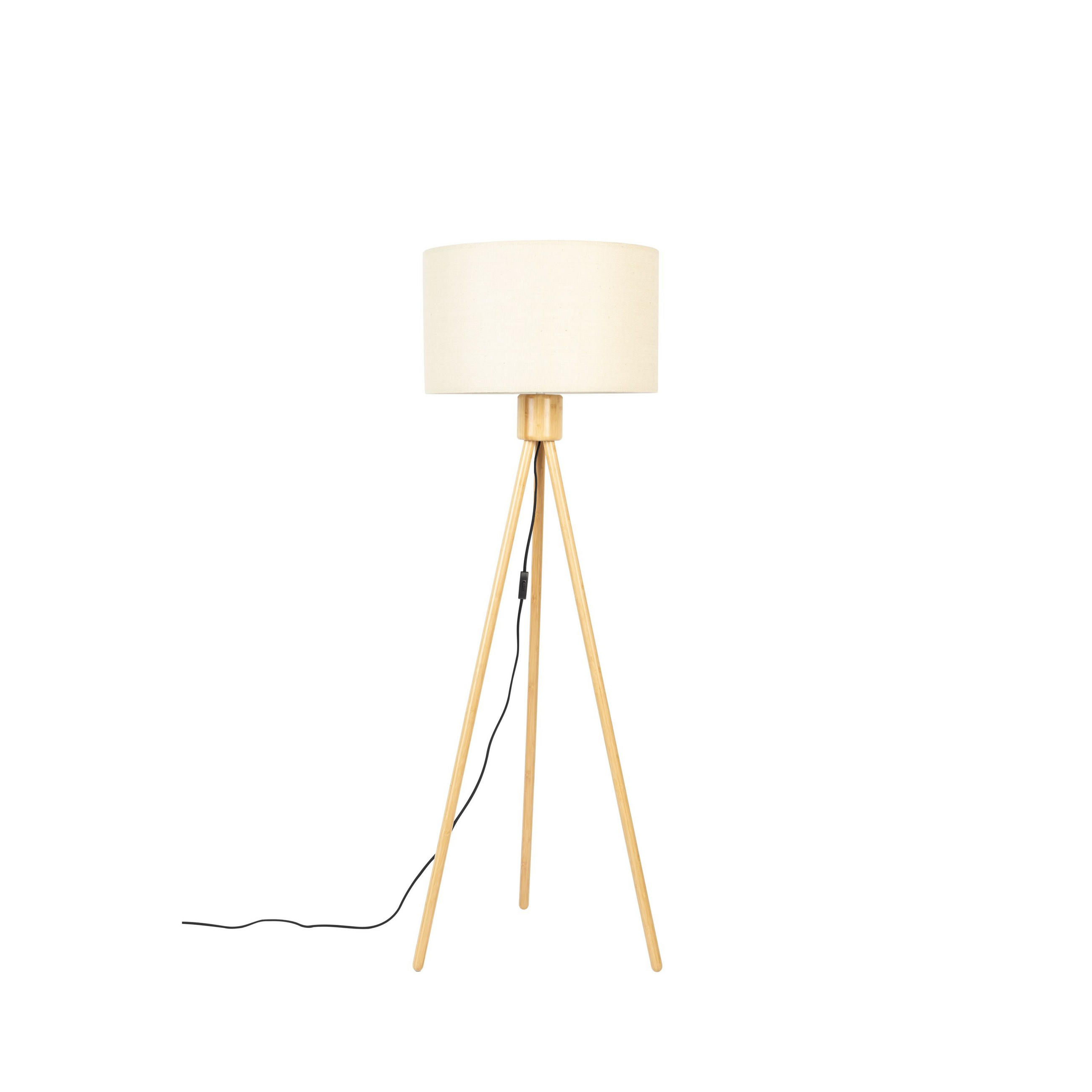 STEHLAMPE Fan mit Stativ Bamboo - Weiß, Holz (50/50/155cm) - Zuiver