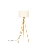 STEHLAMPE Fan mit Stativ Bamboo - Weiß, Holz (50/50/155cm) - Zuiver