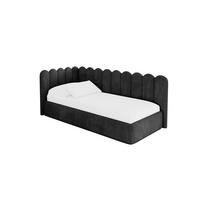 EINZELLBETT Jugendbett mit Bettkasten, Rechts - ARTY 90x200 Schwarz - Anthrazit, Holzwerkstoff/Textil (90/200cm) - ALTDECOR
