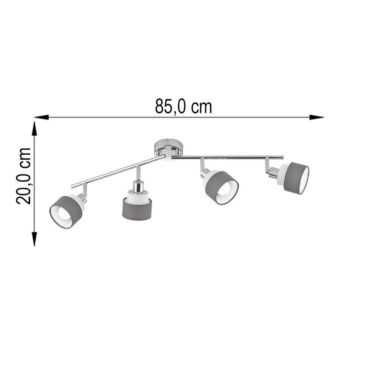 LED DECKENLEUCHTE Stahl Silber - Silberfarben, Metall (85/9/20.2cm)