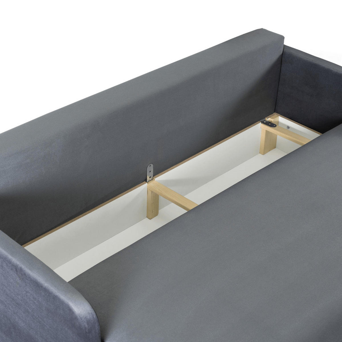 SCHLAFSOFA LUMO Schlaffunktion Zweisitzer Grau - Grau, Holz/Textil (204/91/96cm) - makarowski meble