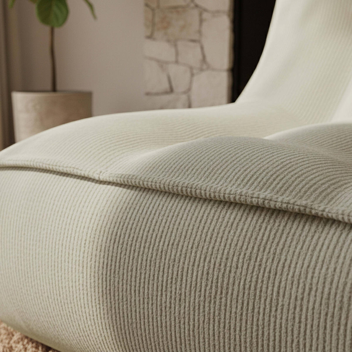 SESSEL, Ekru - Weiß, Textil (90/70/80cm) - Oviala
