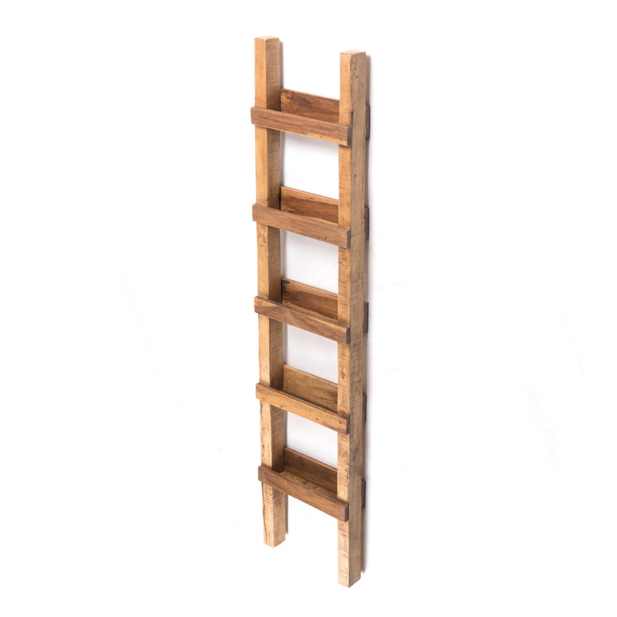 LEITERREGAL Step 170 Massivholz, 5 Ebenen, zum Anlehnen an die Wand naturfarben - Naturfarben, Holz (38/170cm) - DESIGN DELIGHTS
