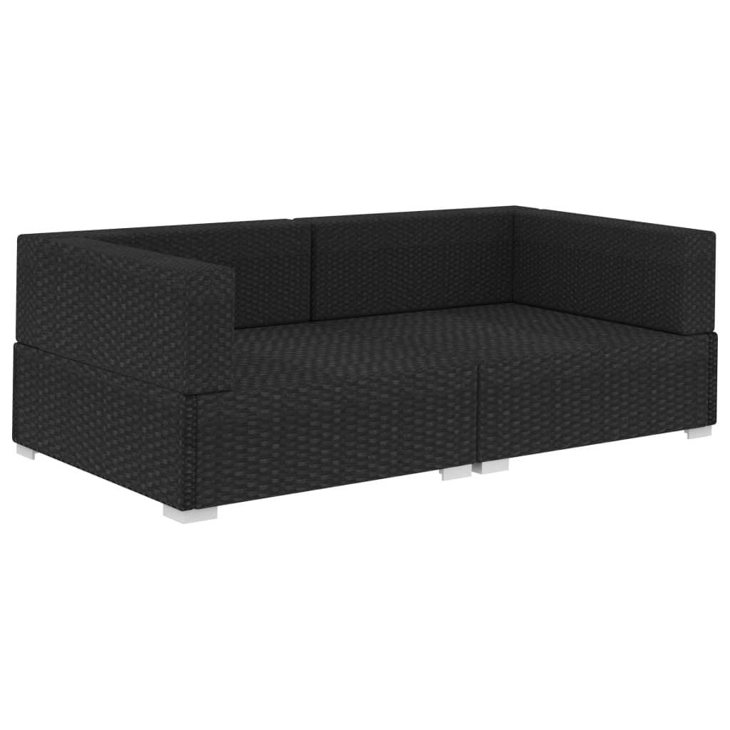 GARTENSOFA KYZO 70/54/70 cm （2-SITZER） - Schwarz, Holz (70/54/70cm) - ZMH