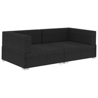 GARTENSOFA VYNE 70/54/70 cm （2-SITZER） - Schwarz, Holz (70/54/70cm) - ZMH