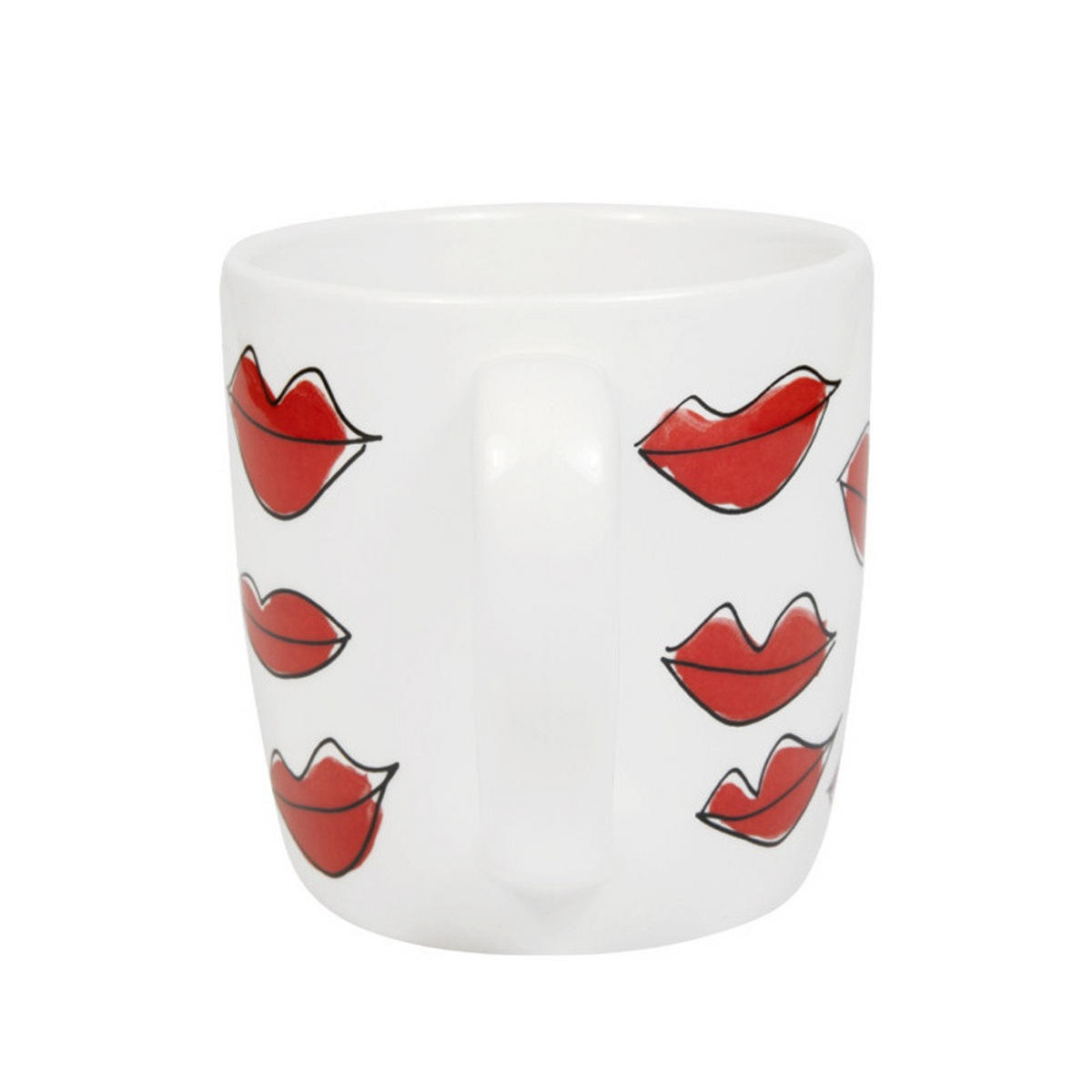 CAPPUCCINO-BECHER Valentinstag Küsschen in Rot - 500 ml - Multicolor, Keramik (0.5L) - Blond Amsterdam