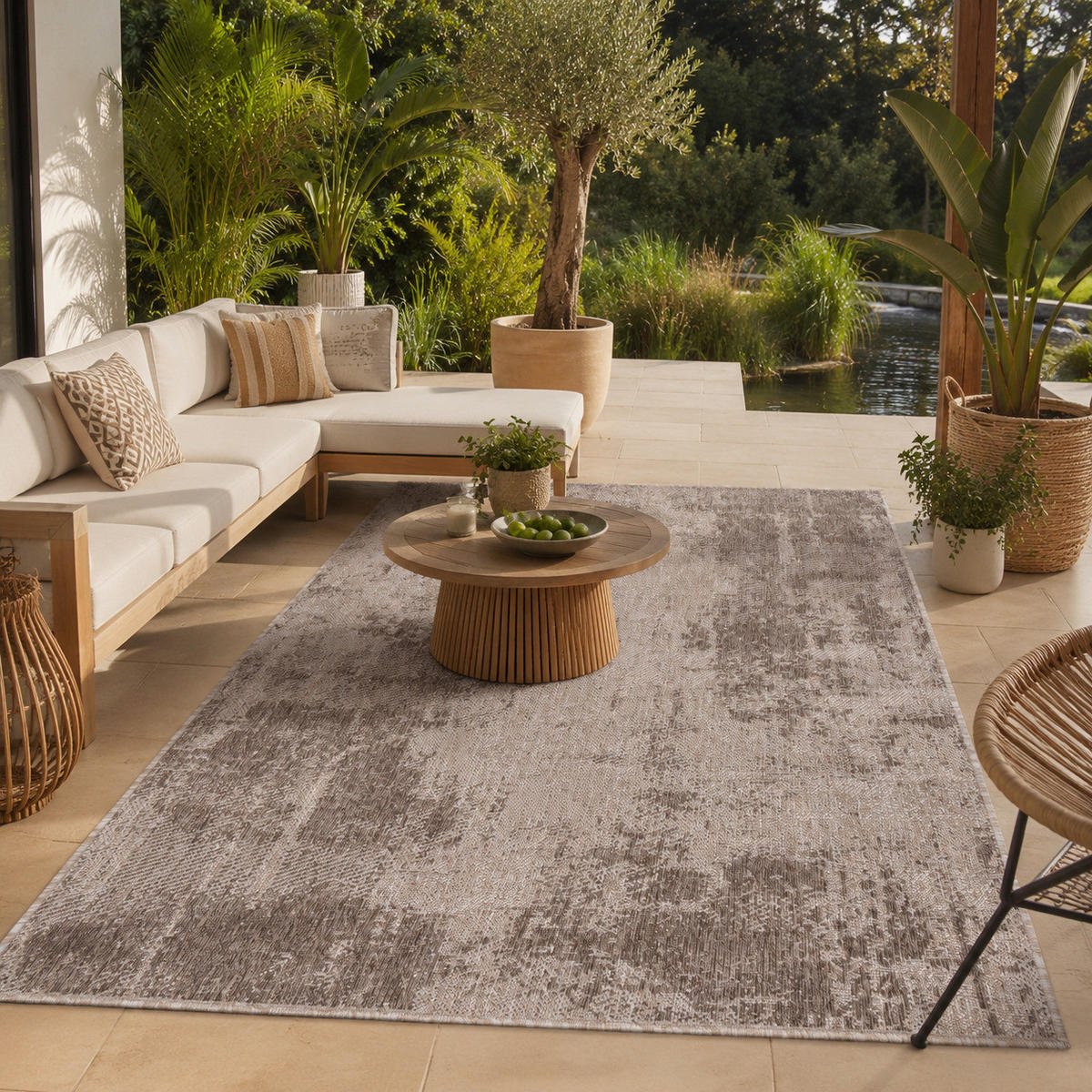 IN- UND OUTDOOR TEPPICH CARPETTO VINTAGE - Beige, Textil (120/170cm) - Pergamon