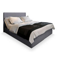 BOXBETT MILARA 180x200 cm mit Matratze und Topper - Grau - Grau, Holz (180/200cm) - MASSENO