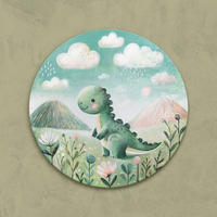 GEMÄLDE Dinosaurier auf Keilrahmen 100 cm - Multicolor, Holz (100/100cm) - YS-art gallery