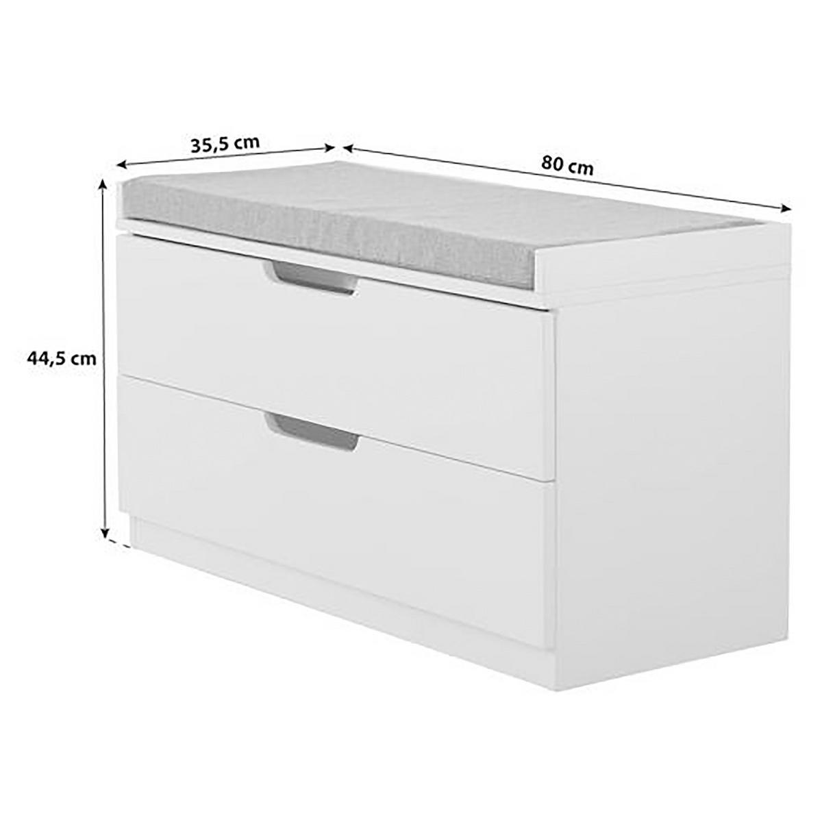 GARDEROBENBANK - Schwarz, Holzwerkstoff/Textil (80/45/36cm) - home24