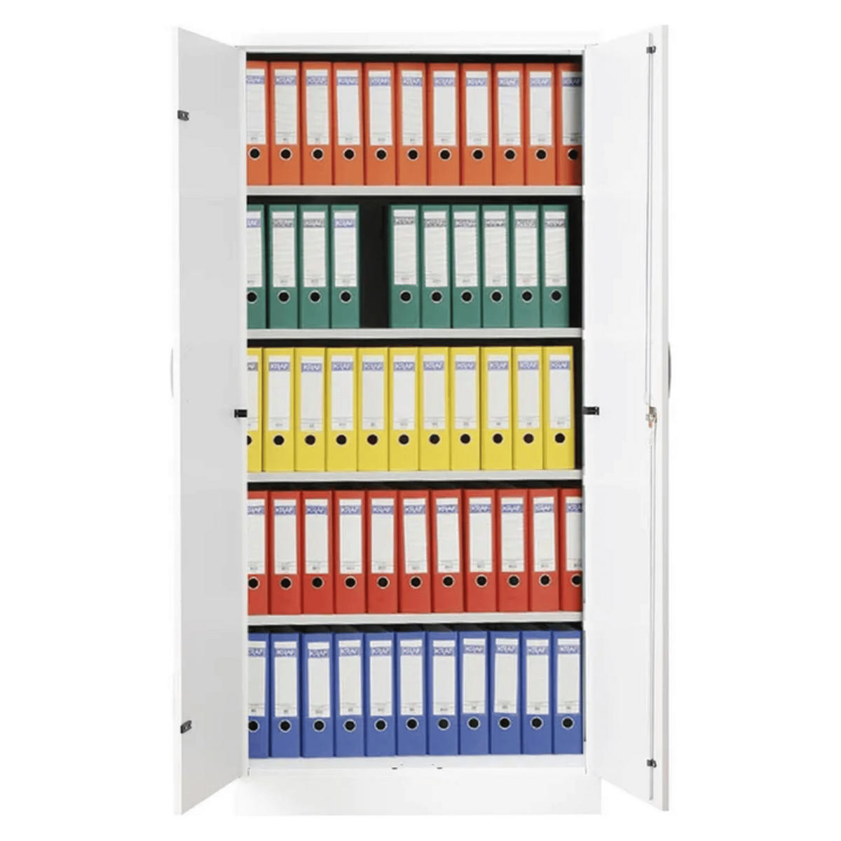 AKTENSCHRANK Beetle 4 Fachböden 195x92x42 cm Weiß & Grau - Grau, Metall (92/195/42cm)