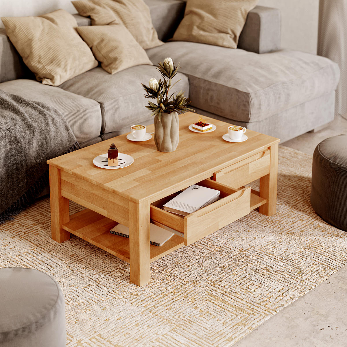 COUCHTISCH Lundvik - Braun, Holz (100/70/45cm) - kiki design