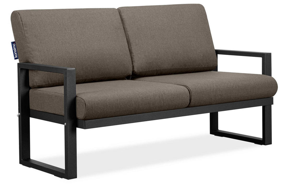 TERRASSENMÖBEL FRENA im Loft-Stil, schwarz - Beige/Schwarz, Metall - KONSIMO®