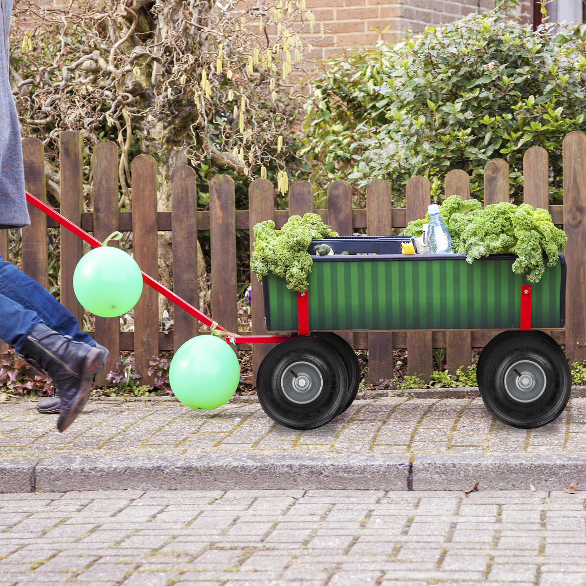 2xSCHUBKARRENRAD - Schwarz, Kunststoff (7.5/32/32cm) - Relaxdays