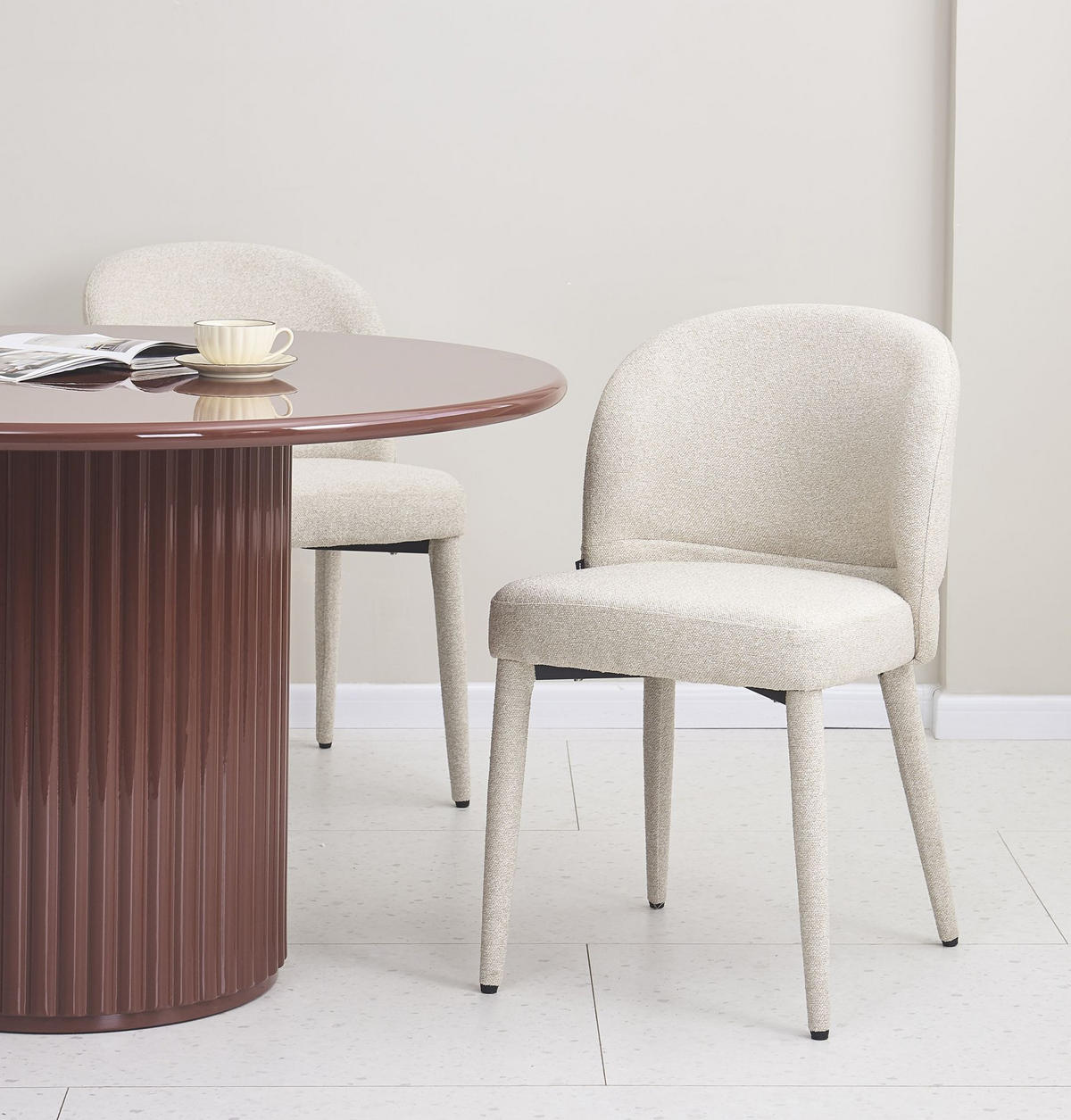 ESSZIMMERSTUHL Coases Beige - Beige, Textil/Metall (50/82/61cm) - Selsey