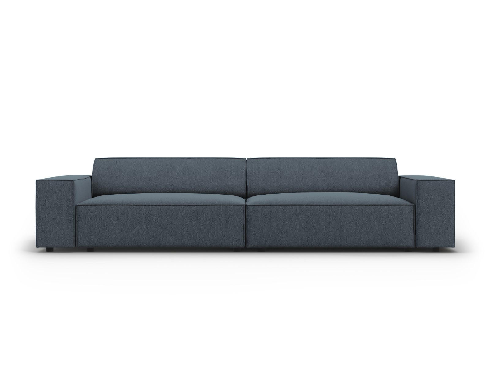 SOFA Jodie aus strukturiertem Stoff blau 3 Sitzplätze - Blau, Textil (102/70/204cm) - Micadoni