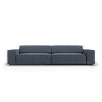 SOFA Jodie aus strukturiertem Stoff blau 3 Sitzplätze - Blau, Textil (102/70/204cm) - Micadoni