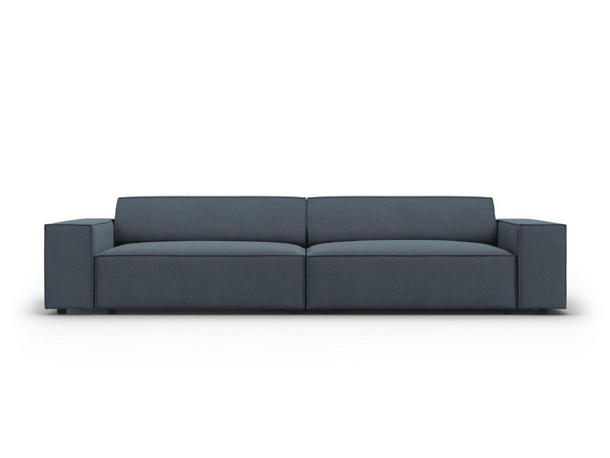 SOFA Jodie aus strukturiertem Stoff blau 3 Sitzplätze - Blau, Textil (102/70/204cm) - Micadoni