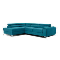 ECKSOFA Laurence mit Schlaffunktion & Bettkasten – 278 x 205 cm, verstellbare Kopfstützen - Blau, Kunststoff (278/205cm) - Wohnideebilder