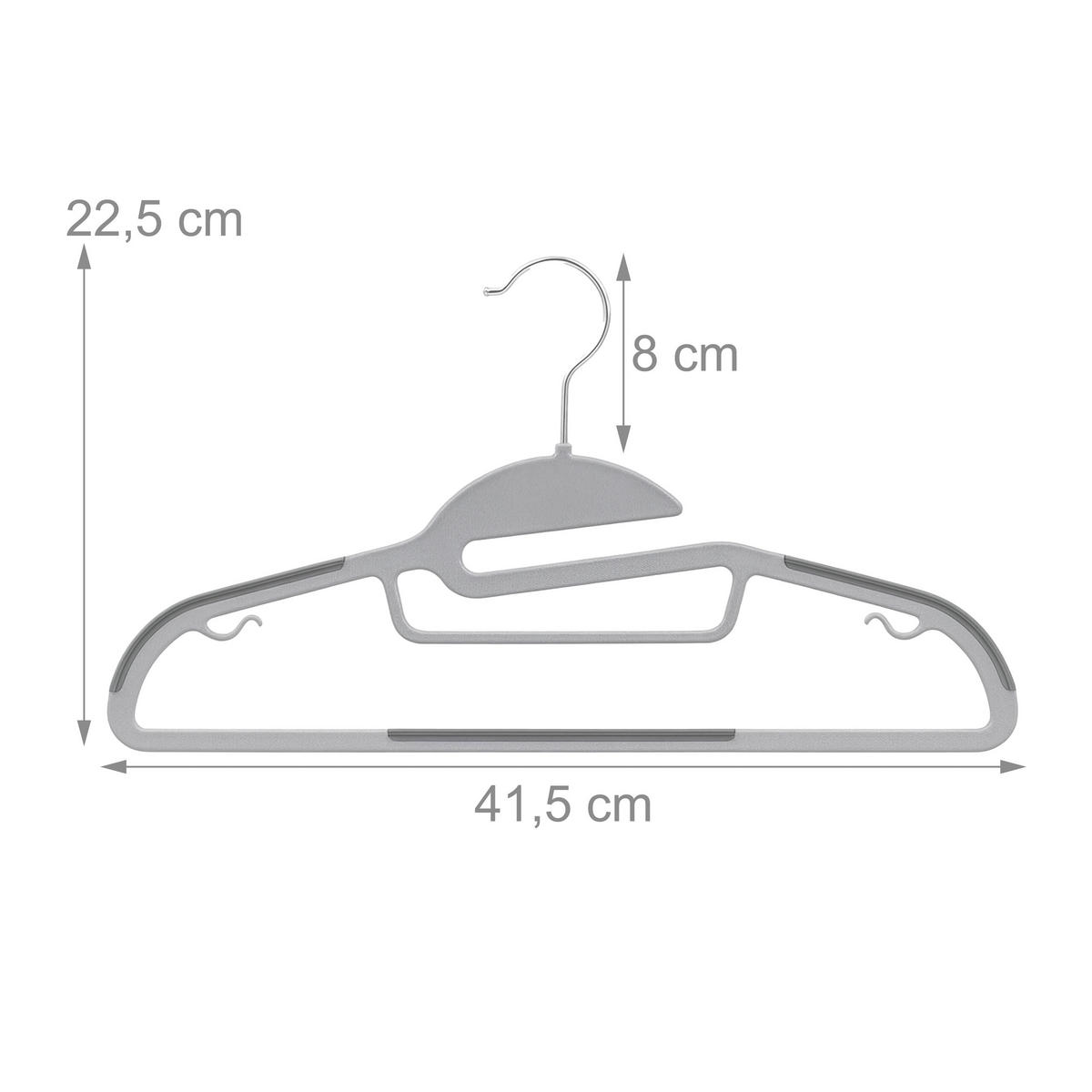 VEŠIAK na šaty - sivá, kov/plast (0.5cm) - Relaxdays