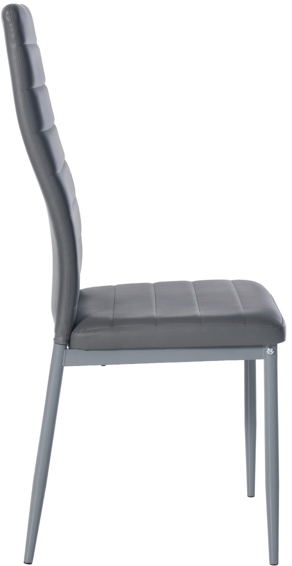 STUHL Lederlook grau - Grau, Textil/Metall (41.5/99/40cm) - CLP