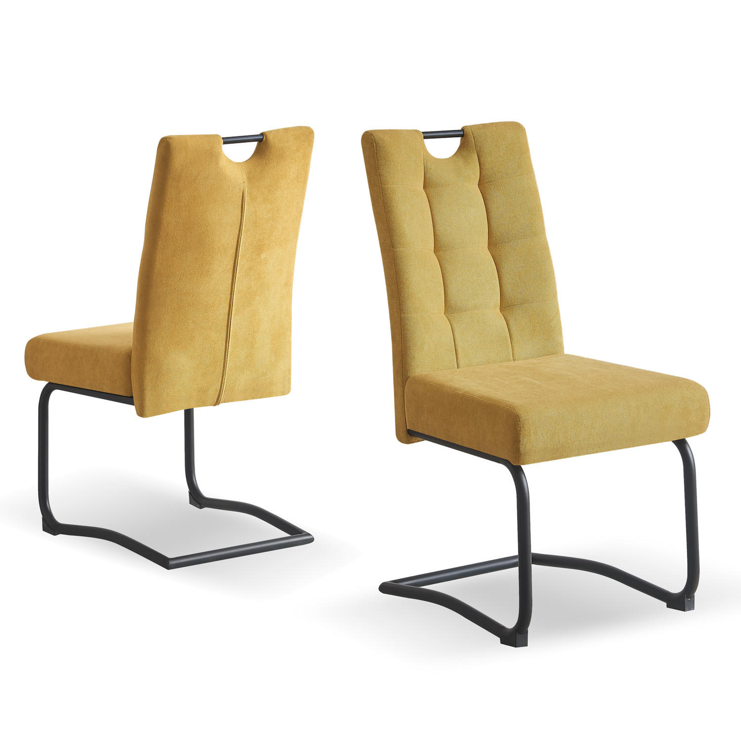 SCHWINGSTUHL SOFIA Gelb 2 Stück - Gelb, Textil/Metall (48/97/60cm) - B&D Home