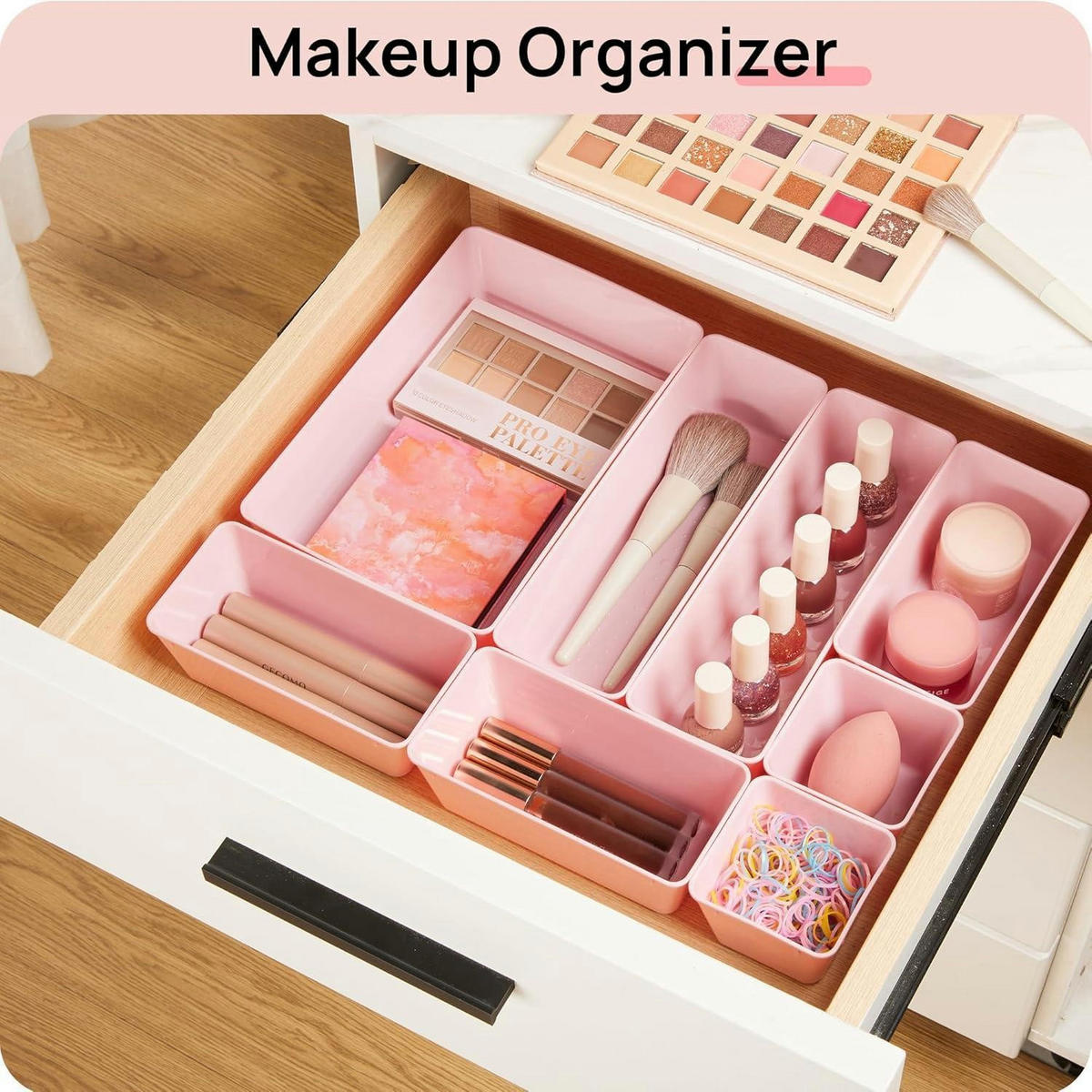 SCHUBLADEN Organizer 25-teiliges Set Rosa - Rosa, Kunststoff (15.2/5.1/22.9cm)