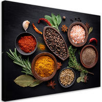 WANDBILD kräutergewürze für die küche - Beige, Textil (60/40cm) - Feeby