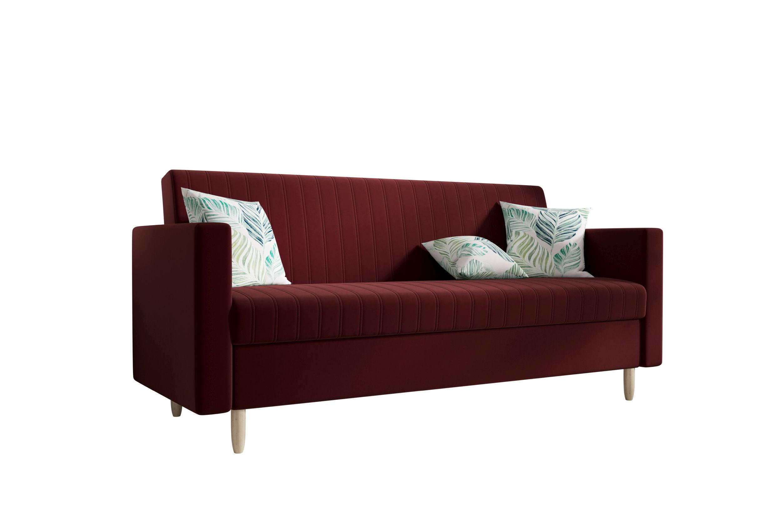 SOFA MELISA mit Schlaffunktion RIVIERA 59 mit Stauraum - Dunkelrot, Textil (87/95/216cm) - Bedante
