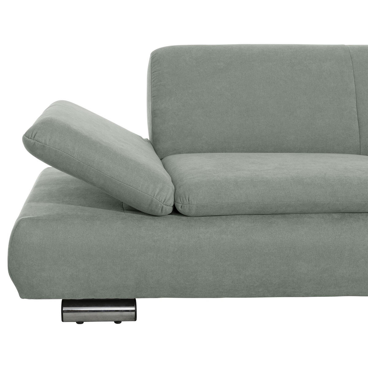 ECKSOFA mit Ottomane rechts Kaye Flachgewebe hellgrün - Hellgrün, Kunststoff (190/270cm) - 58aufmkessel