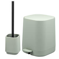 BAD-ACCESSOIRES-SET VALONA 2tlg., salbei, Kunststoff - Salbeigrün, Kunststoff (21/25.5/21cm) - eluno