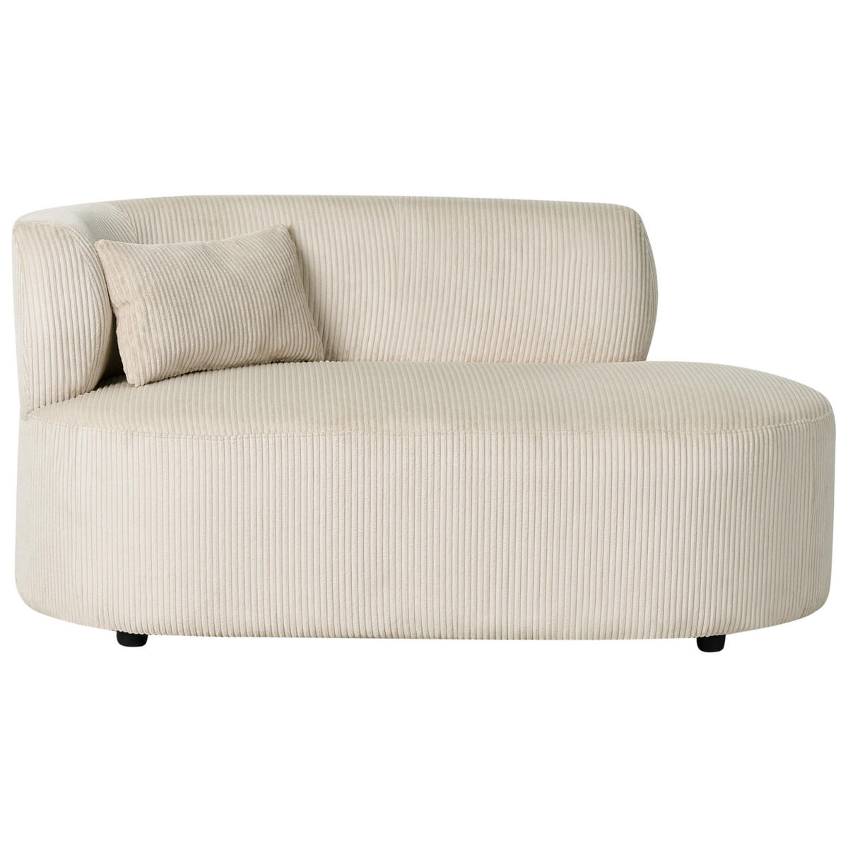 CHAISELONGUE-LINKSSEITIGE Cord Hellbeige Vanvey - Beige/Schwarz, Textil (147/73/78cm) - Beliani
